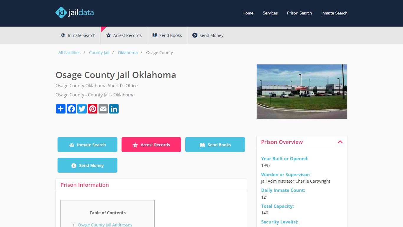 Osage County Jail: Inmate Bookings, Visitation, Send Money or Mail ...